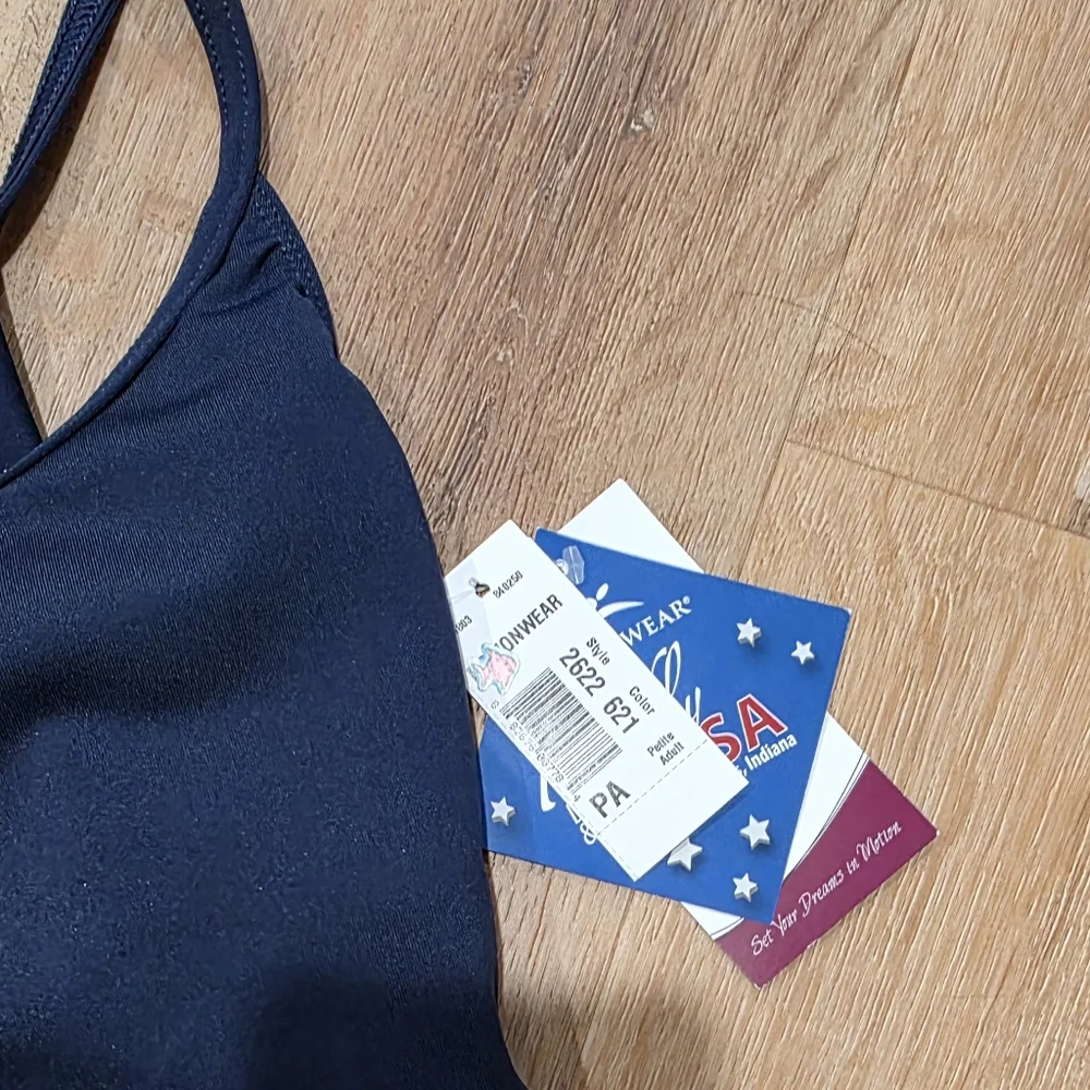 Motionwear Navy Blue Leotard - Petite (076) - Picture 2 of 3